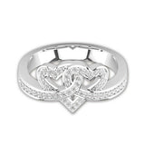 2Ct Round Cut Diamond Intertwined Hearts Engagement Ring 14K White Gold Finish