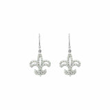 1ct Round Cut VVS1 Diamond Fleur-de-lis Stud Earring Women 14k White Gold Finish