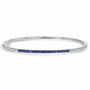 5ct Round Cut Blue Sapphire Petite Women Cuff Bangle Bracelet 14k WhiteGold Over