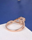 2ct Heart Cut Morganite Engagement Ring Split Shank Infinity 14k Rose Gold Over