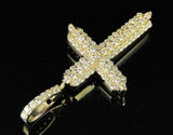 1.5ct Round Cut Diamond Cluster Cross Jesus Pendant 14k YellowGold Over NO CHAIN