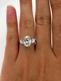 5Ct Oval Cut Diamond Trilogy Solitaire Ring 18K White Gold Over Trapezoid Accent