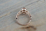 2ct Oval Cut Peach Morganite Infinity Design Solitaire Ring 14k Rose Gold Finish