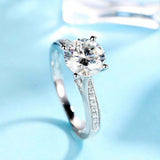 1.9ct Round Diamond Engagement Ring Solitaire with Accents 14k White Gold Finish