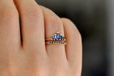 1.3ct Baguette Blue Sapphire Engagement Ring 14k Yellow Gold Over Art Deco Crown