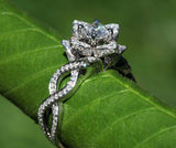 Flower Infinity Engagement Ring 1.9ct Round Cut Diamond 14k White Gold Finish