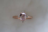 1ct Cushion Cut Peach Morganite Crown Setting Engagement Ring 14k Rose Gold Over