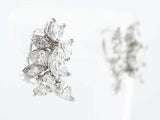 2ct Marquise Cut Diamond Floral Cluster Women Stud Earrings 14k White Gold Over