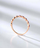 1ct Round Cut Pink Sapphire Wedding Band Vintage Half Eternity 14k RoseGold Over