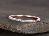 1ct Wedding Ring Band Round Cut Diamond Full Eternity Design 14k Rose Gold Over