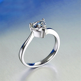 0.4ct Heart Cut Diamond Engagement Ring 14k White Gold Finish Solitaire Promise