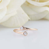 0.25ct Round Cut Diamond Engagement Ring Two Stone Bypass 14k Rose Gold Finish