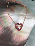 1.2ct Round Cut Pink Ruby Pendant Heart Love Valentine Gift 14k Rose Gold Finish