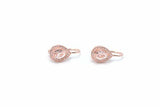 2ct Pear Cut Champagne Morganite Tear Drop Stud Earring 14k Rose Gold Finish New