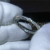 2ct Round Cut Moissanite Full Eternity Women Wedding Band 14k White Gold Plated