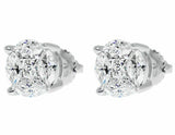 1ct Marquise Cut VVS1D Diamond Flower Stud Earrings Women 14k White Gold Finsih