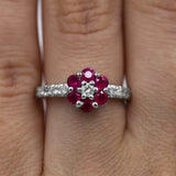 2ct Round Cut Pink Sapphire Engagement Ring 14k White Gold Finish Elegant Floral