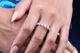 1ct Pear Cut Simulated Diamond Full Eternity Wedding Band 14k White Gold Plated