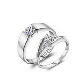 2Ct Round Cut Diamond Solitaire Couple Engagement Rings 14K White Gold Finish