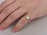 1.5ct Round Cut Diamond Engagement Ring Curved Bridal Set 14k Yellow Gold Finish