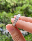 1.5ct Round Cut Moissanite Pave Full Eternity Wedding Band 14k White Gold Plated