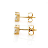 1.25ct Princess Cut Diamond Elegant Square Stud Earrings 14k Yellow Gold Finish