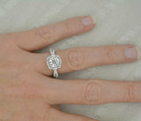 4Ct Round Diamond Elegant Gatsby Solitaire Engagement Ring 14K White Gold Finish