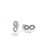 0.2ct Round Cut Moissanite Infinity Design Stud Earrings 14k White Gold Plated