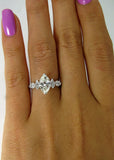 4Ct Marquise Cut Diamond Milgrain Art Deco Engagement Ring 14K White Gold Finish