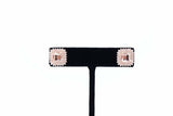 1ct Cushion Cut Peach Morganite Squarish Stud Earring Women 14k Rose Gold Finish