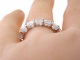 4Ct Baguette Cut VVS1/D Diamond Half Eternity Wedding Band 14K White Gold Finish