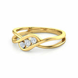 1ct Engagement Ring Round Diamond Swirl Twist Open Shank 14k Yellow Gold Finish