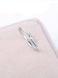 0.2ct Heart Cut Diamond Engagement Ring Minimalist Promise 14k White Gold Finish