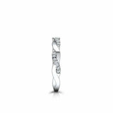 Twisted Half Eternity Wedding Band 0.26ct Round Cut Diamond 14k WhiteGold Finish