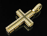 1.5ct Round Cut Diamond Holy Cross Jesus Pendant 14k Yellow Gold Finish NO CHAIN