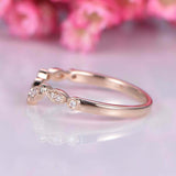 1ct Round Cut Diamond Wedding Band Curved Half Eternity 14k Rose Gold Finish