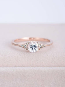 1ct Round Cut VVS1 Diamond Engagement Ring 14k RoseGold Finish Classic Solitaire