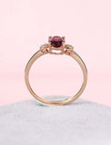 1ct Oval Cut Pink Ruby Engagement Ring Cluster Solitaire 14k Rose Gold Finish