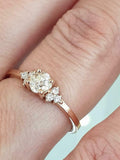 1ct Round Cut VVS1 Diamond Engagement Ring Petite Solitaire 14k Rose Gold Finish