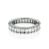 4.5ct Emerald Cut DVVS1 Diamond Full Eternity Wedding Band 14K White Gold Finish