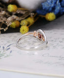 2.4ct Oval Cut Pink Ruby Engagement Ring Heart Swirl Band 14k Dual Gold Finish