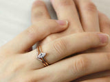 1.5ct Marquise Diamond Engagement Ring Solitaire Bridal Set 14k Rose Gold Finish