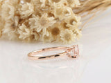 1ct Round Cut Peach Morganite Engagement Ring Diamond Trilogy 14k Rose Gold Over