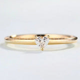 0.2ct Heart Cut Simulated Diamond Minimalist Solitaire Ring 14k Rose Gold Plated