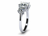 2ct Princess Cut Diamond 3 Stone Classic Engagement Ring 14k White Gold Finish