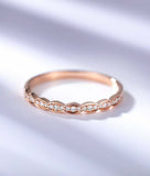 1.2ct Round Cut Diamond Wedding Band Vintage Half Eternity 14k Rose Gold Finish