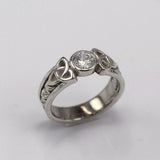 0.5ct Round Cut Diamond Engagement Ring Celtic Trinity Knot 14k WhiteGold Finish