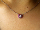 2ct Heart Cut Diamond Ruby Love Halo Pendant 14k White Gold Finish NO CHAIN