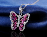 5ct Marquise Cut Pink Ruby Pendant Butterfly Design 14k White Gold Over NO CHAIN