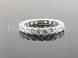 2ct Round Cut Moissanite Iced Full Eternity Wedding Band 14k White Gold Plated